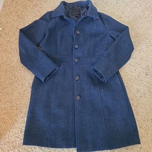 Banana Republic Women's Herringbone Navy Pea Coat